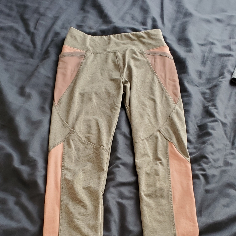 Justice gray and pink leggings